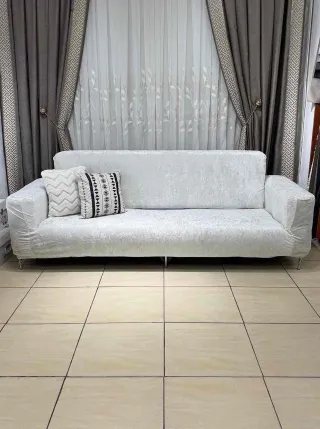 Krem Kadife Koltuk Örtüsü