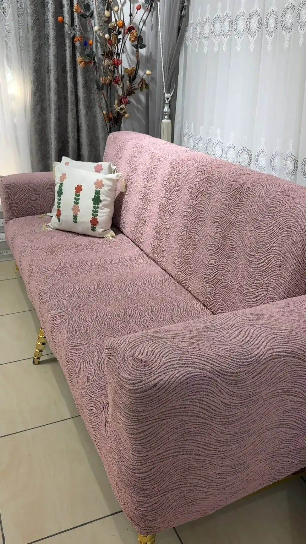 Pudra Su Yolu Koltuk Örtüsü koltukta