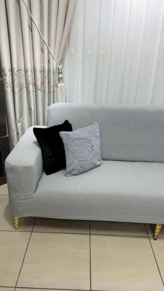 Gri Bohem Koltuk Örtüsü