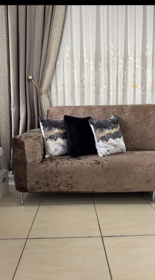Kahverengi Kadife Koltuk Örtüsü