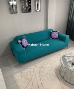 Petrol Mavisi - Jakarlı Koltuk Örtüsü